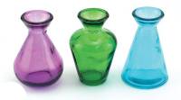 BIH Collection Recycled Glass Assorted Color Bud Vases 4.5" (3 Pack)