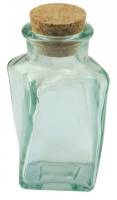 BIH Collection Recycled Glass Twisted Square Herb Jar 3 oz