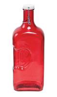 BIH Collection Recycled Glass Bottle with Clamp 2 Liter - Red