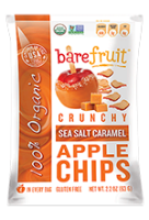 Non-GMO - Nutrition Bars & Snacks - Bare Fruit - Bare Fruit Organic Sea Salt/Caramel Apple Chips 48 g (6 Pack)
