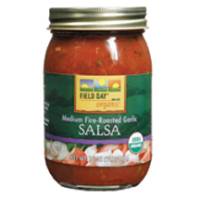 Field Day Products Organic Medium Fire Roasted Garlic Salsa 16 oz (12 Pack)