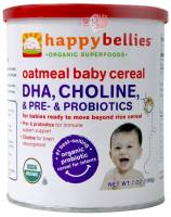 Happy Baby Happy Bellies - Organic Oatmeal Cereal with DHA & Pre and Probiotics 7 oz (6 Pack)