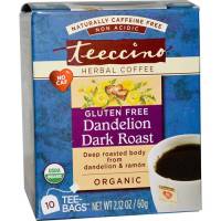 Teeccino Dandelion Dark Roast Herbal Coffee Alternative 11 oz (6 Pack)