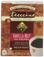 Teeccino Vanilla Nut Herbal Coffee Alternative 11 oz (6 Pack)