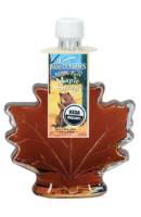Coombs Family Farms Grade A Dark Amber Organic Maple Syrup Glass Leaf 8.45 oz (6 Pack)
