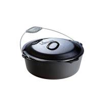 Bakeware & Cookware - Pressure Cookers - Lodge Cast Iron - Lodge Cast Iron Dutch Oven with Spiral Handle 9 qt