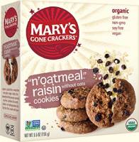 Mary's Gone Crackers "N'Oatmeal" Raisin Cookies 5.5 oz (6 Pack)