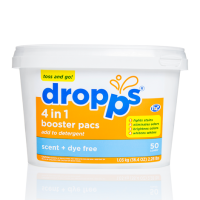 Cleaning Supplies - Laundry Soap - Dropps - Dropps 4in1 Laundry Booster Pacs Scent + Dye Free 50 ct
