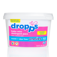 Baby - Laundry - Dropps - Dropps Baby Onesies Detergent Pacs Scent Dye + Enzyme Free 100 ct