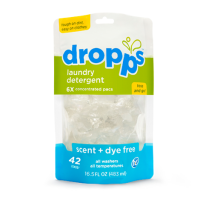 Cleaning Supplies - Laundry Soap - Dropps - Dropps Laundry Detergent Pacs Scent + Dye Free 42 ct