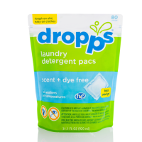 Dropps Laundry Detergent Pacs Scent + Dye Free 80 ct