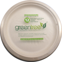 Greentree Compostable Dinner Plate 10.25" 12 ct