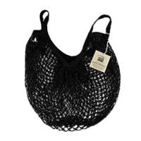 Eco-Bags Products String Bag Long Handle Natural Cotton Black