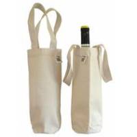 Eco-Bags Products Wine Tote Canvas Beige Rustic 100% Recycled Cotton