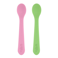 Baby - Feeding - Green Sprouts - Green Sprouts Silicone First Spoon - Pink/Green