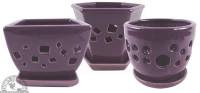 BIH Collection - BIH Collection Ceramic Orchid Pots with Attached Saucers 5.5" - Image 5