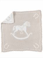 Barefoot Dreams Cozychic Scalloped Receiving Blanket - Rocking Horse